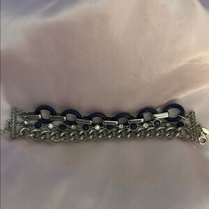 Lia Sophia Silver and Blue Chain Bracelet
